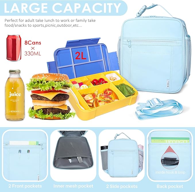 NOL Nylon Waterproof Kids Lunch Bag, Insulated Lunch Bag, Lunch box Cooler - Image 3