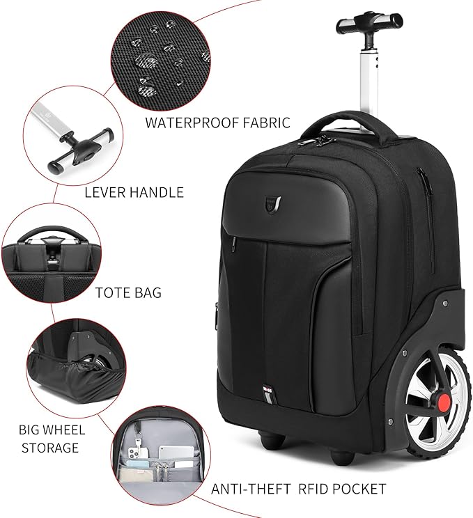 Rolling Backpack, Waterproof Backpack - Image 6