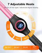 3/4 Inch Curling Wand for Long Hair, Extra Long Barrel Ceramic Wand Curling Iron, 7 Adjustable Heats, 110-240V Dual Voltage Hair Wand Curler, 60 Minutes Auto Shut Off