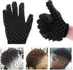 Magic Curly Sponge Gloves, Xafissy Hair Curl Sponge Gloves Hair Styling Tool Twist Brush Glove for Curly Hair Styling Care