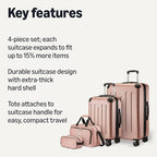 Amazon Basics 4-Piece Luggage Set, Including Two Hardside Suitcases - Image 2