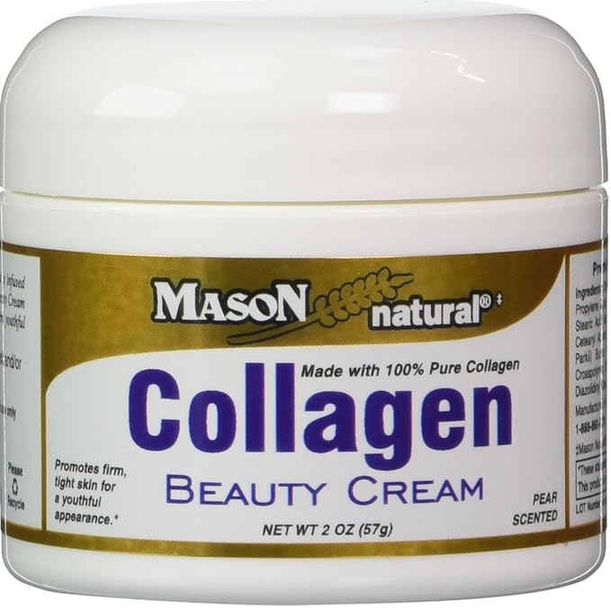 Collagen Beauty Cream Made With 100% Pure Collagen Promotes Tight Skin Enhances Skin Firmness 2 Oz. Jar Pack Of 10