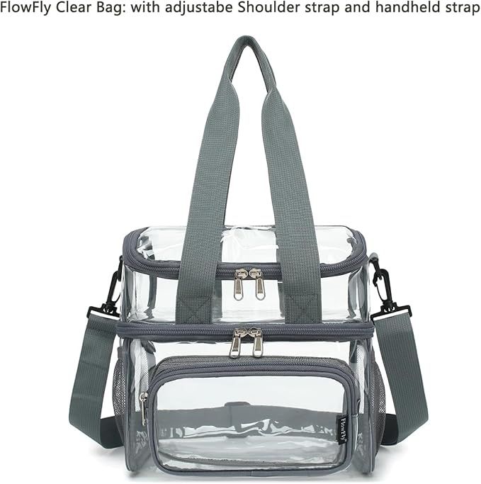 FlowFly Double Layer Cooler Insulated Lunch Bag Adult Lunch Box Large Tote Bag - Image 2