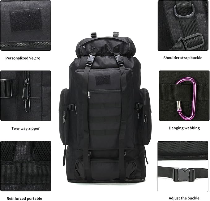 Hiking Backpack for Men 70L/100L Camping Backpack Military Rucksack Molle 3 - Image 5