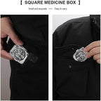 Metal 2 Compartment Pill Organizer Travel Friendly Portable Compact Pill Box - Image 5