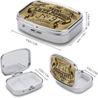 Metal 2 Compartment Pill Organizer Travel Friendly Portable Compact Pill Box - Image 3