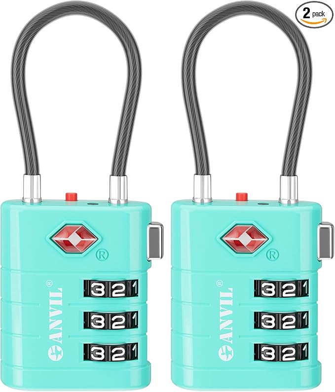 ANVIL TSA Approved Luggage Locks – High Security TSA008 Combination Travel Locks by ANVIL