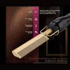 Electric Hot Comb Hair Straightening Heat Pressing Comb Ceramic Curling Flat Iron Curlers Designed Hair Hot Comb Straightener,Portable Travel Anti-Scald Beard Straightener Press Comb