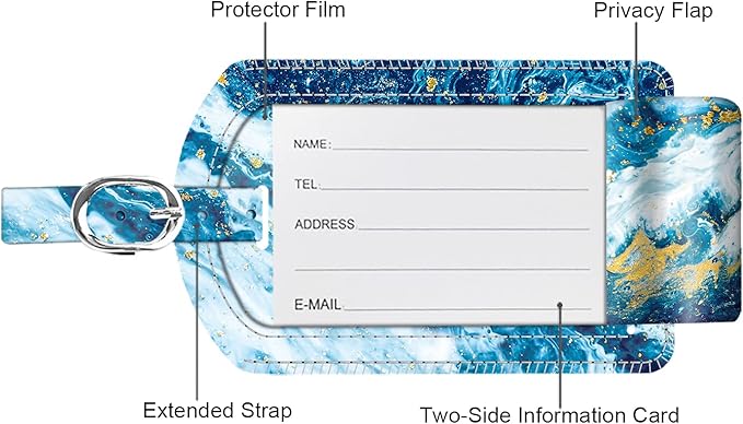 FINTIE 2 Pack Luggage Tags, Leather Name ID Labels - Image 4