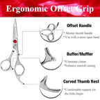 Purple Dragon 4.5 Barber Hair Cutting Scissors Small Moustache Shears with Bag- Perfect for Professional Hairstylist, Hairdresser (4.5 inch)