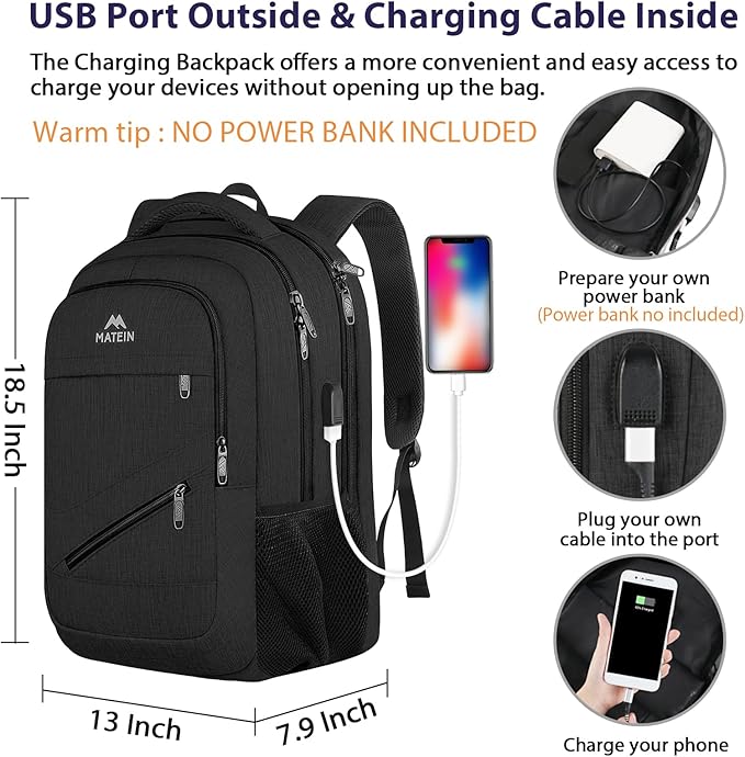 MATEIN School Laptop Backpack, Large TSA Friendly College Computer Bookbag - Image 3
