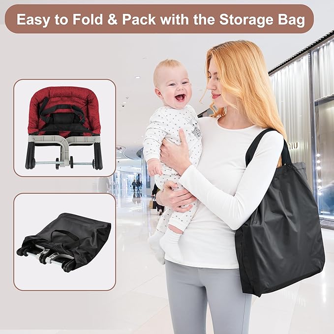 Hook On Chair, Clip on High Chair, Fold-Flat Storage Portable Baby Feeding Seat - Image 5