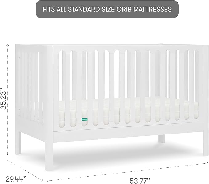 Newton Baby Galileo Standard Crib, Solid Beech Wood in White Color, 3-in-1 - Image 3