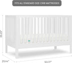 Newton Baby Galileo Standard Crib, Solid Beech Wood in White Color, 3-in-1 - Image 3