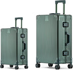 Metal All Aluminum Carry-on Luggage TSA Customs Lock Zipperless Silent Rotary by XZSP+AISU