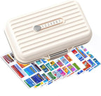 Travel Pill Organizer Box with Medicine Labels, 7 Compartments Portable Pill by Goffing