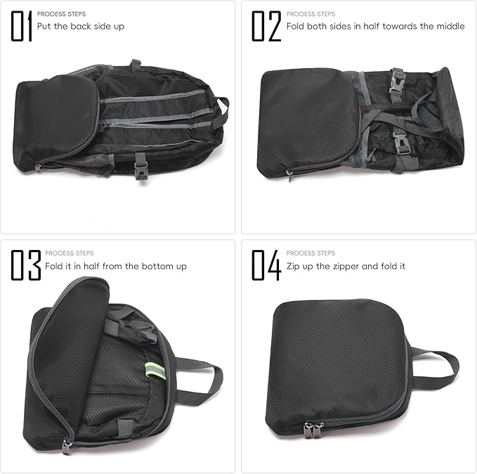 Yaopeing Lightweight Backpack, 25L Foldable Hiking Packable, Water Resistant - Image 7