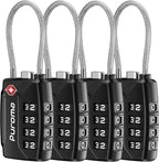 Puroma 4 Pack TSA Approved Luggage Locks, 4 Digit Combination Travel Locks by Puroma