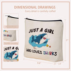 Shark Makeup Bag Christmas Gifts: Sharks Themed Cosmetic & Toiletry Organizer Pouch For Daughters, Sisters, Niece, Mom, Friends,Teen Girls & Women.Ideal Shark Lover Gift For Travel, Birthdays.