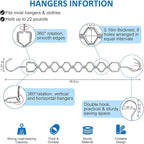 12 Pack Space Saving Hangers for Clothes, Heavy Duty 30Lbs Capacity Magic - Image 4