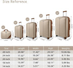 LEAVES KING Luggage Sets 5 Piece, Expandable PP Suitcase - Image 5