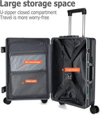 feilario 20in Aluminium Frame PC Hard Shell Spinner Wheels Luggage, Built-In - Image 5