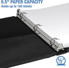 Samsill Vintage Leather Mini 3 Ring Binder 0.5 Inch Round Ring, 5.5 x 8.5 Inch - Image 3
