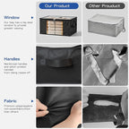 Clothes Storage Bags, Foldable Thick Fabric Blanket Storage Bags, Large Clear - Image 3
