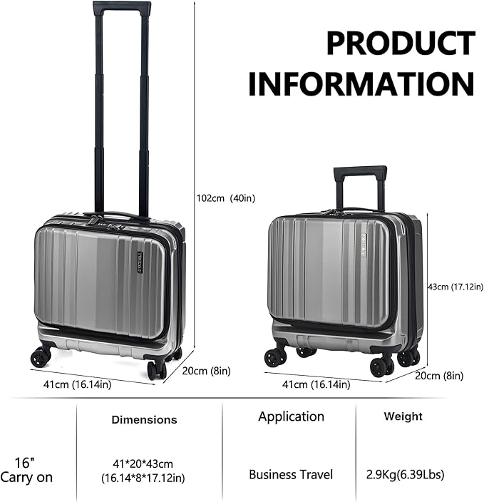 TydeCkare 16" Carry on Luggage - Image 3