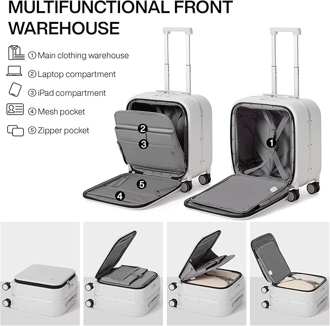 mixi Carry On Luggage, 18” Suitcase - Image 4