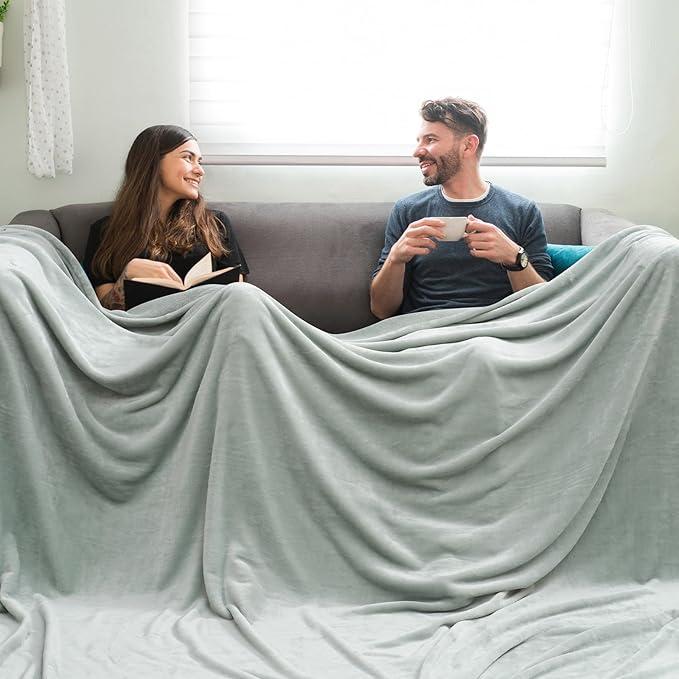 PHF Oversized King Fleece Blanket 120"x120", No Shed No Pilling Big Soft Blanket - Image 2