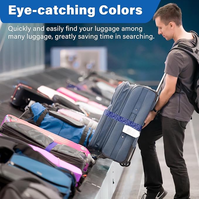 2 Pack Luggage Straps for Suitcases, Adjustable Travel Belt - Image 5