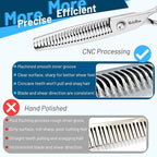 6.5" Professional Thinning Shears for Hair Cutting with CNC Tech, 440C Steel Sharp Hair Thinning Scissors, Convex Blades, Teeth Texture Texturizing Shears for Women Men Salon Stylist Home Hairdressing