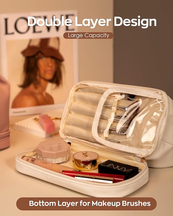 Birthday Bags for Women-Cool Gifts for College Girl, Initial Makeup Bag - Image 5