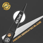 Hair Cutting Scissors - 6.5” Professional Hair Scissors For Men and Women High Carbon Stainless Steel With Serrated Blade And Leather Bag - Barber Scissors - Salon Hair Shears, Haircut Scissors