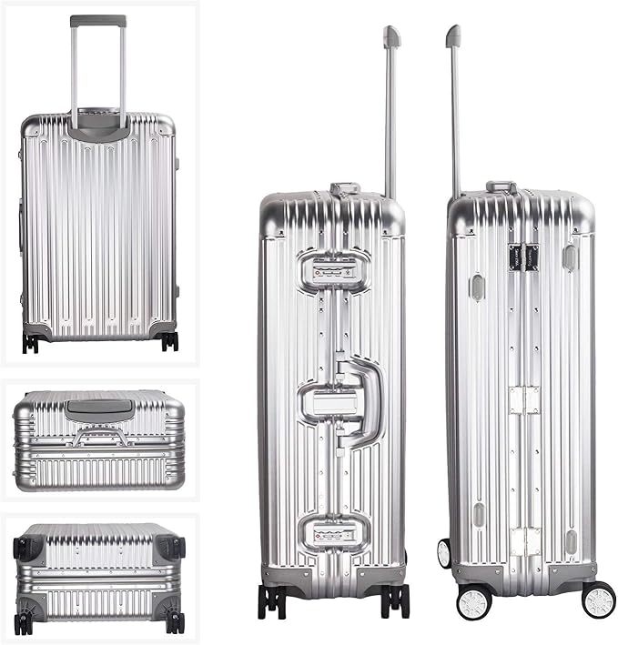 TRAVELKING All Aluminum Luggage Zipperless Hard Shell Suitcase - Image 3