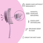 Ninabella Detangle Hair Brush for Women & Men - Does not Pull - Straightening Brushes for Straight & Curly Hair - Unique Spiral Detangling Hairbrush - Pink