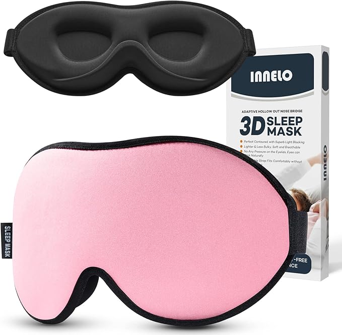 INNELO Sleep Mask for Side Sleeper, Eye Mask Sleeping Women Men, 100% Light by INNELOLifeChanger