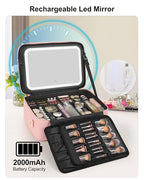 Relavel Makeup Bag with LED Mirror, 16.2 inches Large Professional Makeup Case - Image 5