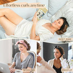 Yanibest Heatless Curls Overnight, Soft Heatless Hair Curler to Sleep in, No Heat Ribbon Wrap, Heatless Curling Set for Long Short Hair with Hair Scrunchies and Clip
