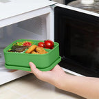 Platinum Silicone Bento Lunch Box Set of 2 – 3 Compartments, Microwave & - Image 5