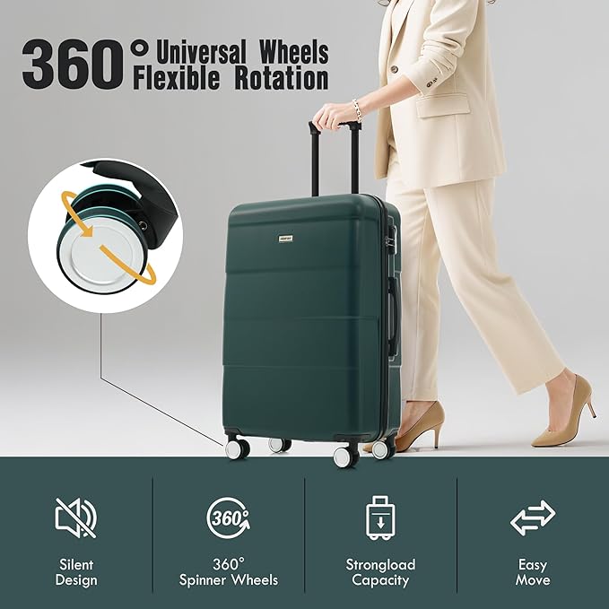 Merax Luggage Sets of 3 Piece Carry on Suitcase Airline Approved, Hardcase - Image 3