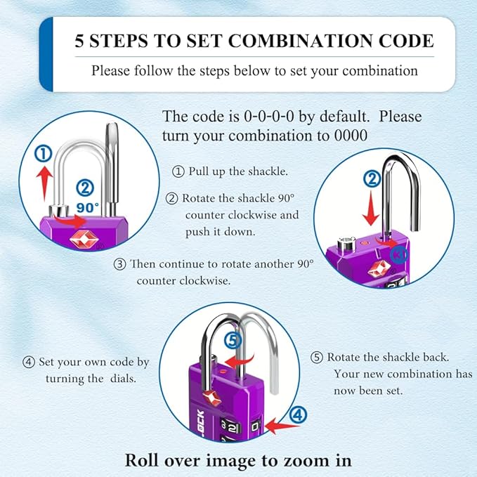 TSA Approved Travel Luggage Locks, Open Alert Combination Lock - Image 6