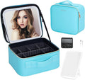 Travel Makeup Bag with LED Mirror – Waterproof Cosmetic Train Case with by ZhenGuiRu