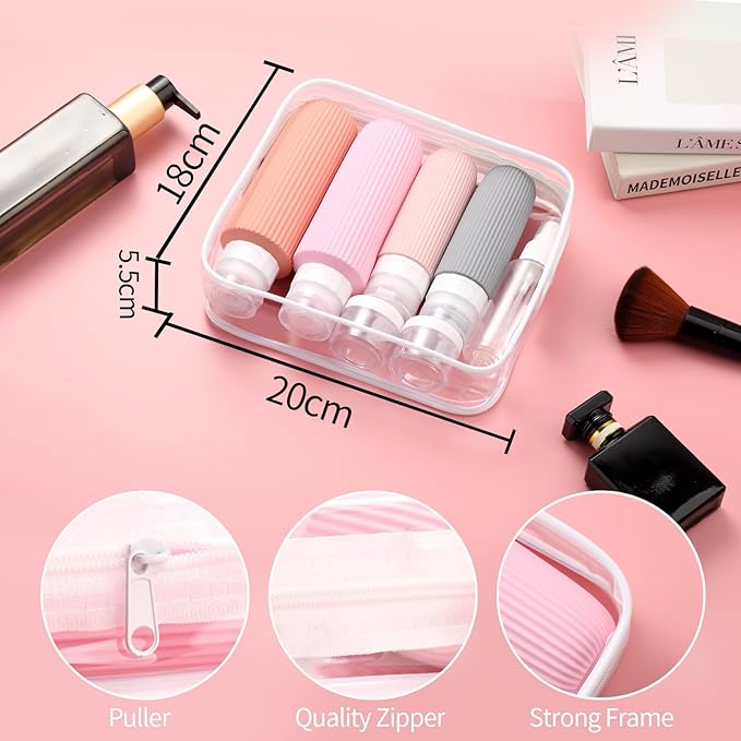 16 Pack Travel Bottles for Toiletries, Oversize Silicone Travel Containers jar - Image 5