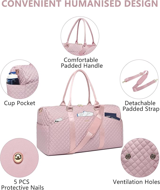 Women Weekender Travel Duffle Bag: Travel Duffel Overnight Bags - Image 4