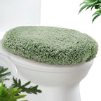 Microfiber Elongated Toilet Seat Cover 19.5"x 15" Machine Washable Solid Toilet - Image 6