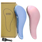 WYNK Hair Brush Detangler for Adults & Kids，Detangling Comb Hair Styling Tools & Appliances for Natural/Wavy/Curly/Coily/Wet/Dry/Oil/Thick/Straight/Long Hair(2Pack Blue Drops & Gradient Shell)