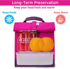 SUNNY BIRD Insulated Lunch Bag Rolltop Lunch Box Tote Lunchbox Bag - Image 2