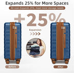 LARVENDER Luggage Sets 5 Piece Hardside Expandable Suitcase - Image 3